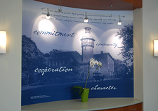 wall wrap, mural, wall graphics, lobby signage Architectural signage  
