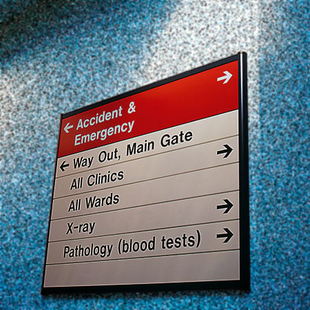 wayfinding systems, hospital signs