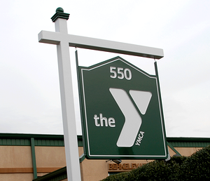 carved sign, branding