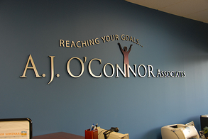 Brushed aluminum lobby signs North Jersey