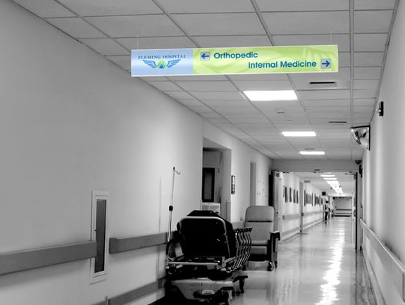 Suspended Department Directories from Vista for Healthcare Facilities in North Jersey