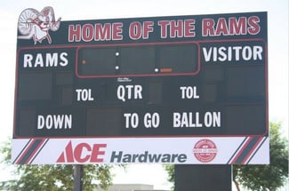 Scoreboard sponsorship banners North Jersey