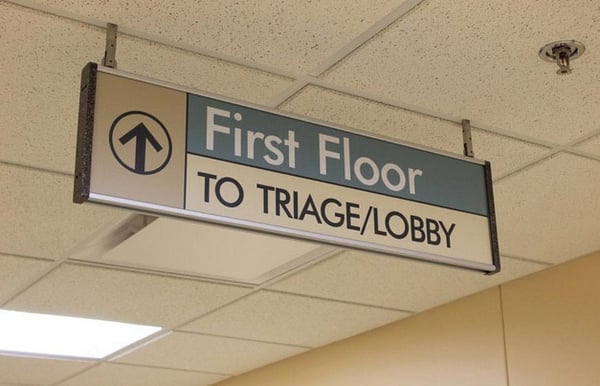 Ceiling Suspension Mount Signs for Faciltiy Managers North Jersey