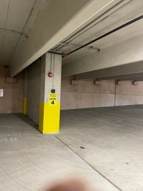 Signs for parking garages in North Jersey
